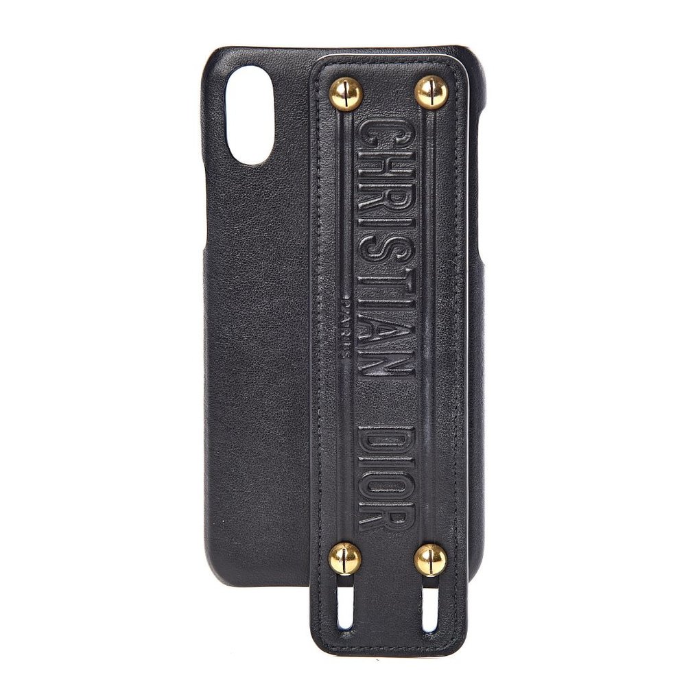 CHRISTIAN DIOR Calfskin Stripe iPhone X/XS Case Black